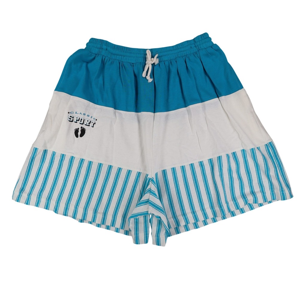 Hang Ten Shorts Mens XL Vintage 80s Blue White Striped Classic Sport USA NWT